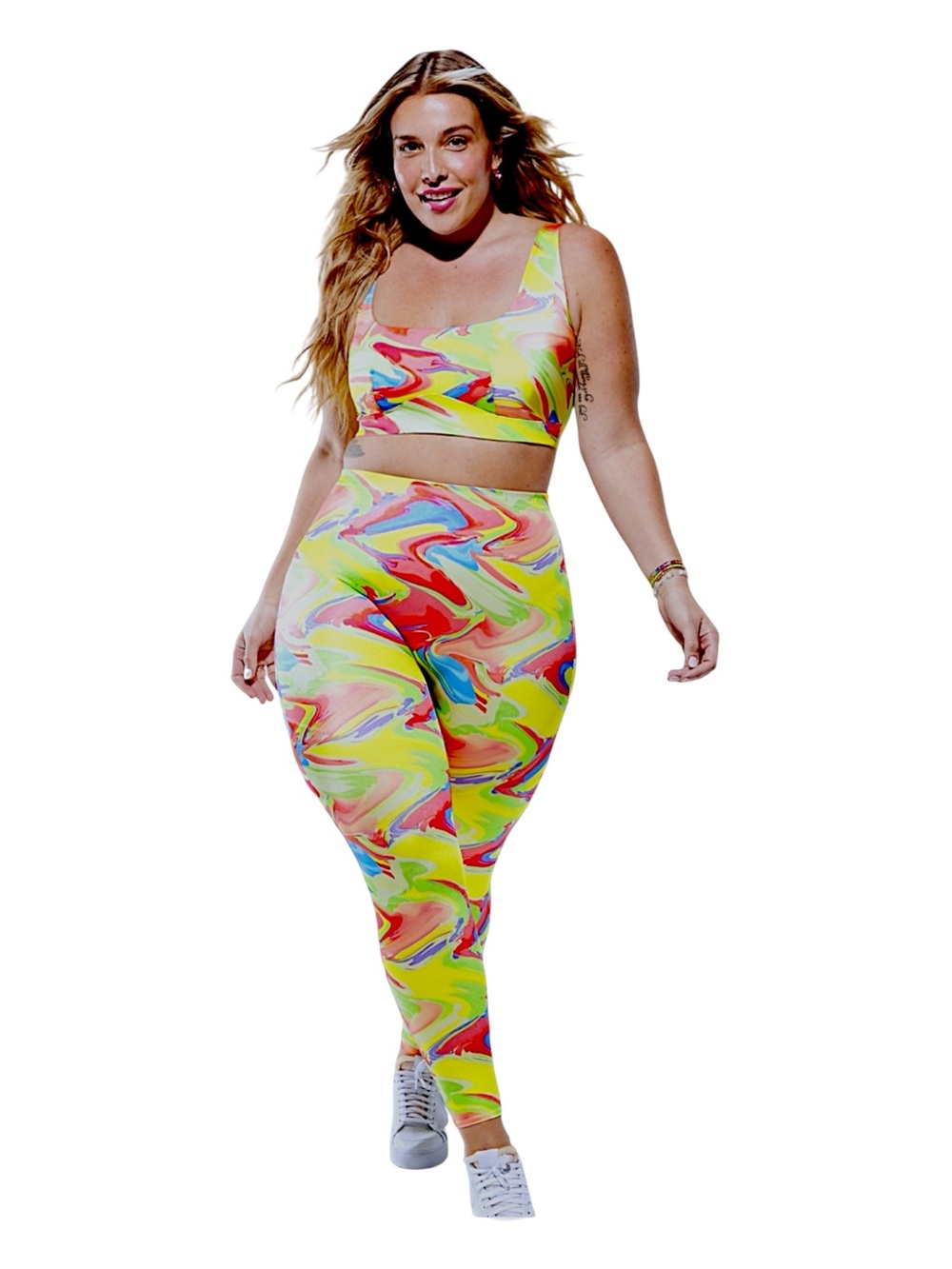YITTY CAUSE I LOVE YOU Pride Shaping High-Waist Leggings Crop Top Set